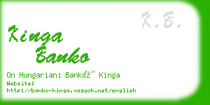 kinga banko business card