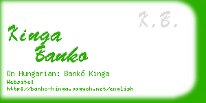 kinga banko business card